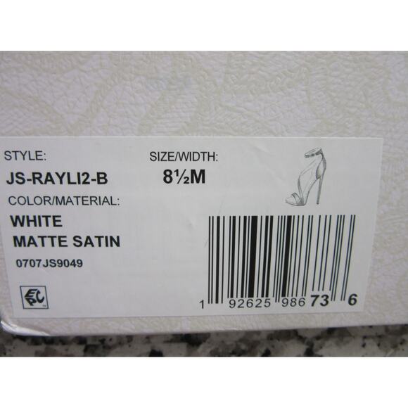 JESSICA SIMPSON White Matte Satin 8 1/2 M Ankle Buckle Happily Ever After Heels - Picture 10 of 10